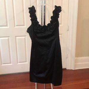 Maggy London Black Satin Sheath Dress